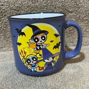 Powerpuff Girls Halloween Mug Cartoon Network Witch Devil Bats Ceramic Purple